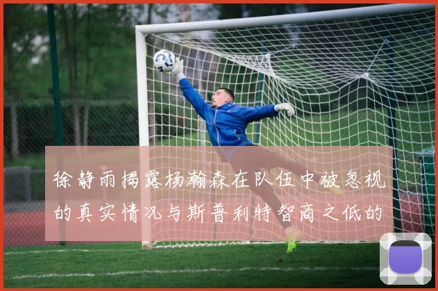 徐静雨揭露杨瀚森在队伍中被忽视的真实情况与斯普利特智商之低的尴尬真相